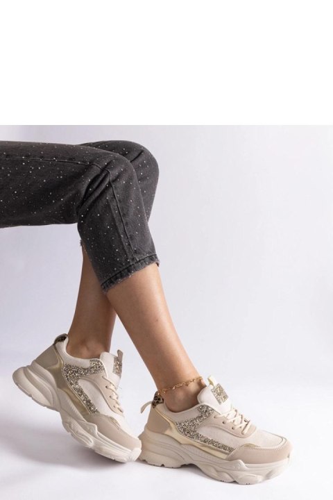 Beżowe sneakersy z brokatowymi wstawkami Clorinda - Solea Solea Beżowe sneakersy z brokatowymi wstawkami Clorinda - Solea Solea