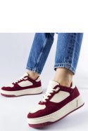 Bordowo-białe sneakersy na platformie Pomona - Solea Solea