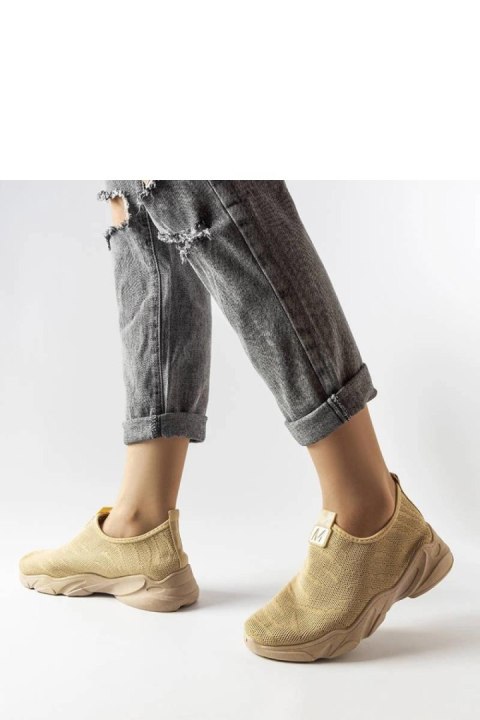 Ciemnobeżowe materiałowe buty sportowe damskie Aaron - Solea Solea