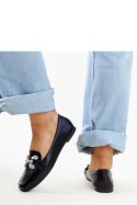 Czarne mokasyny z cyrkonową klamerką Mali - Solea Solea