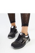 Czarne sneakersy na platformie z cyrkoniami Mauli - Solea Solea