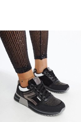 Czarne sneakersy na platformie z cyrkoniami Mauli - Solea Solea