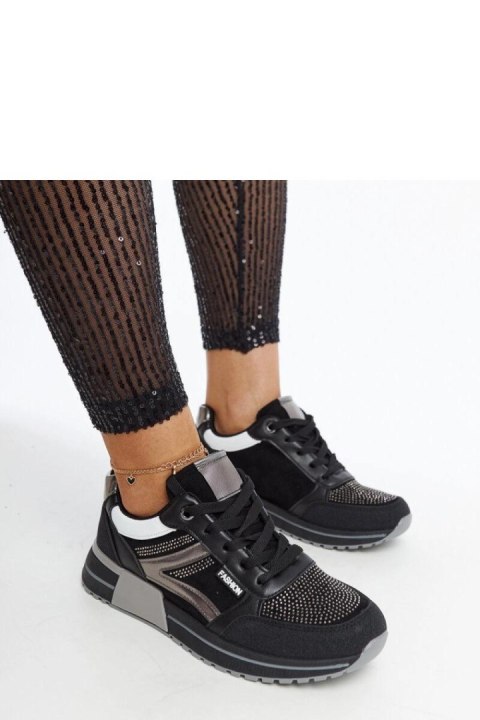 Czarne sneakersy na platformie z cyrkoniami Mauli - Solea Solea Czarne sneakersy na platformie z cyrkoniami Mauli - Solea Solea