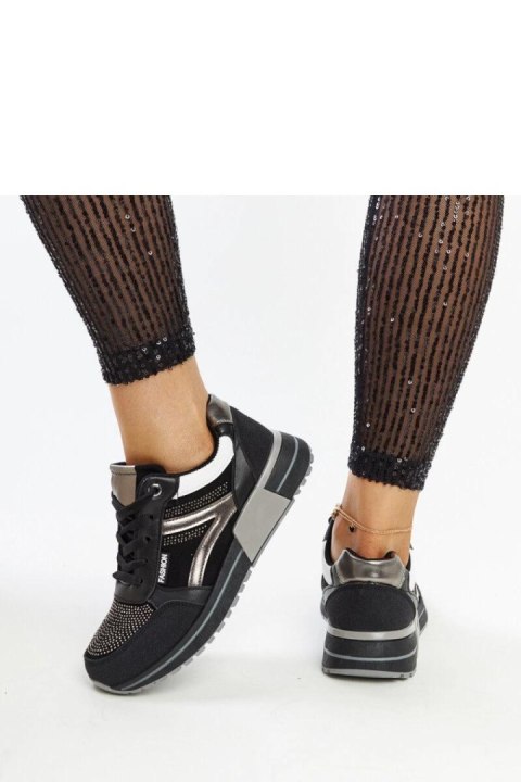 Czarne sneakersy na platformie z cyrkoniami Mauli - Solea Solea Czarne sneakersy na platformie z cyrkoniami Mauli - Solea Solea
