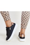 Czarne sneakersy z suwakiem na boku Shanna - Solea Solea