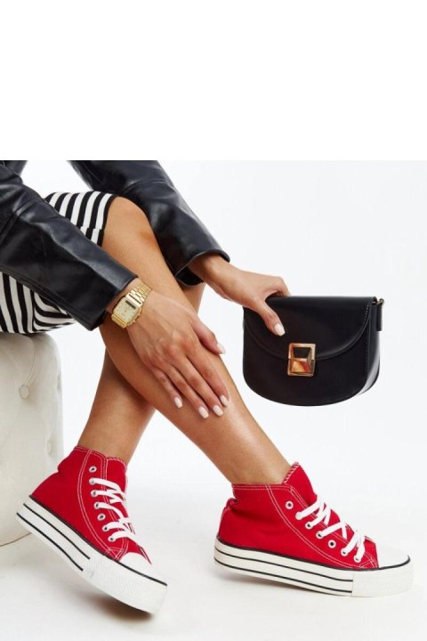 Czerwone wysokie trampki na grubej podeszwie Bagy - Solea Solea