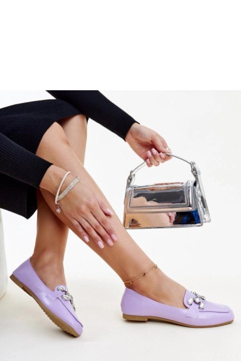 Fioletowe mokasyny z cyrkonową klamerką Mali - Solea Solea