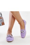 Fioletowe mokasyny z cyrkonową klamerką Mali - Solea Solea