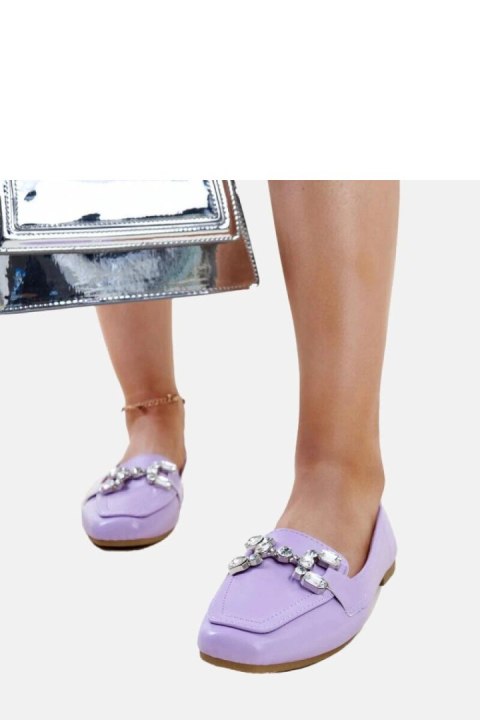 Fioletowe mokasyny z cyrkonową klamerką Mali - Solea Solea