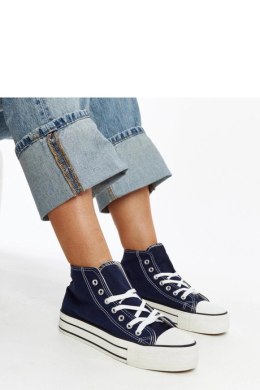 Granatowe wysokie trampki na grubej podeszwie Bagy - Solea Solea