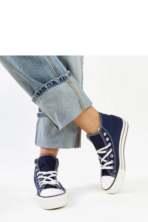 Granatowe wysokie trampki na grubej podeszwie Bagy - Solea Solea