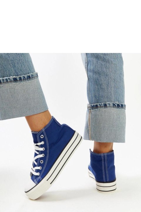 Niebieskie wysokie trampki na grubej podeszwie Bagy - Solea Solea