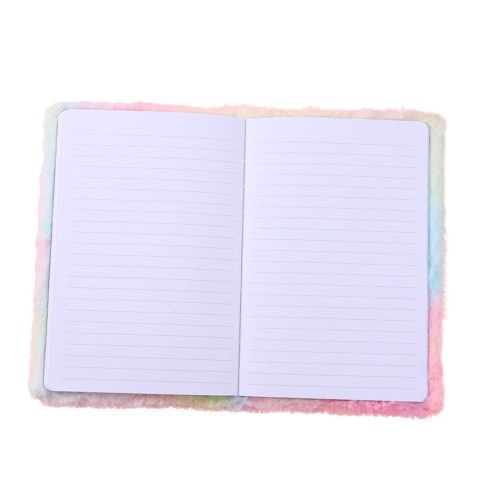 Pluszowy Futerkowy Notatnik Zeszyt W Linie Z Jednorożcem Grzywa Kolorowy A5 LEAN