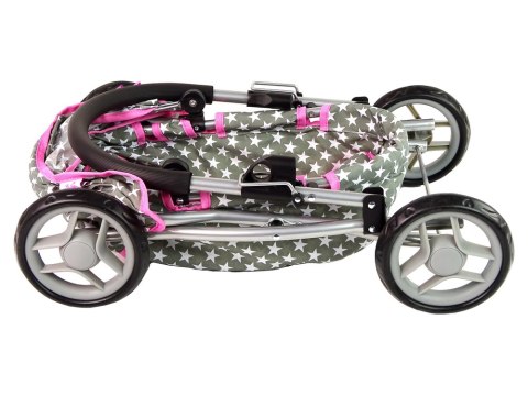 Wózek Dla Lalek Szary w Białe Gwiazdki Alice