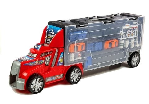 Tir Ciężarówka z Autkami Sorter Resoraki Akcesoria LEAN Toys