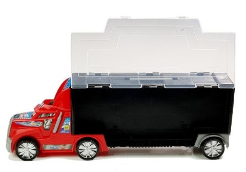 Tir Ciężarówka z Autkami Sorter Resoraki Akcesoria LEAN Toys