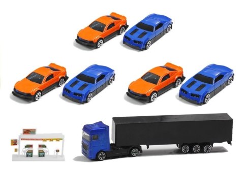 Tir Ciężarówka z Autkami Sorter Resoraki Akcesoria LEAN Toys