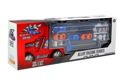 Tir Ciężarówka z Autkami Sorter Resoraki Akcesoria LEAN Toys