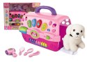 Zestaw Piękności Dla Pieska Akcesoria Biały Piesek Transporter Różowy LEAN Toys