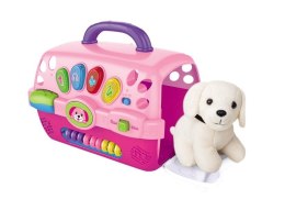 Zestaw Piękności Dla Pieska Akcesoria Biały Piesek Transporter Różowy LEAN Toys