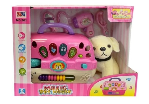 Zestaw Piękności Dla Pieska Akcesoria Biały Piesek Transporter Różowy LEAN Toys Zestaw Piękności Dla Pieska Akcesoria Biały Piesek Transporter Różowy LEAN Toys