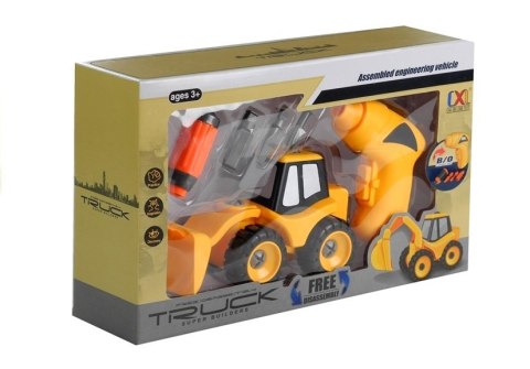 Żółta Koparka Do Rozkręcania + Wkrętarka LEAN Toys Żółta Koparka Do Rozkręcania + Wkrętarka LEAN Toys