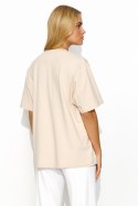 T-shirt Damski Model M826 Light Beige - Makadamia Makadamia