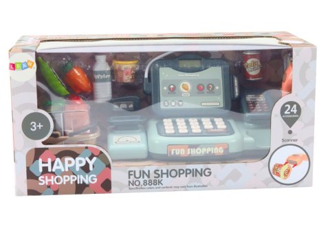 Zestaw Kasa Sklepowa Produkty Spożywcze Skaner Koszyk 24 El LEAN Toys Zestaw Kasa Sklepowa Produkty Spożywcze Skaner Koszyk 24 El LEAN Toys