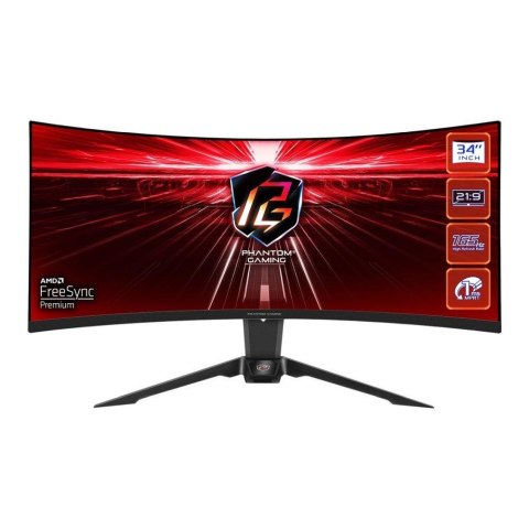 Monitor ASRock 34" Curved Phantom Gaming Monitor PG34WQ15R2B 2xHDMI DP WiFi głośniki 2x2W ASRock
