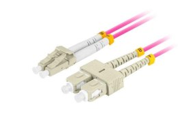 Patchcord światłowodowy Lanberg MM LC/UPC-SC/UPC DUPLEX 3.0MM OM4 50/125 LSZH 1m fioletowy LANBERG