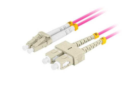 Patchcord światłowodowy Lanberg MM LC/UPC-SC/UPC DUPLEX 3.0MM OM4 50/125 LSZH 1m fioletowy LANBERG