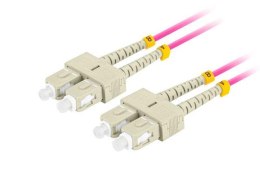 Patchcord światłowodowy Lanberg MM SC/UPC-SC/UPC DUPLEX 3.0mm OM4 50/125 LSZH 1m fioletowy LANBERG