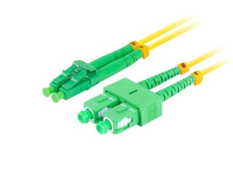 Patchcord światłowodowy Lanberg SM SC/APC-LC/APC DUPLEX 3.0MM LSZH G657A1 1m żółty LANBERG