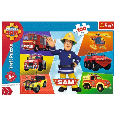 Puzzle - 100 - Pojazdy Strażaka Sama - Trefl 16354 Trefl Puzzle Puzzle - 100 - Pojazdy Strażaka Sama - Trefl 16354 Trefl Puzzle