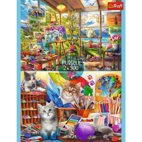 Puzzle - 2x500 - Sztuka malowania - Trefl 37530 Trefl Puzzle