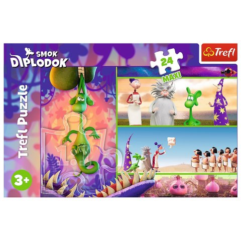 Puzzle - 24 Maxi - Ciekawski Smok Diplodok - Trefl 14376 Trefl Puzzle Puzzle - 24 Maxi - Ciekawski Smok Diplodok - Trefl 14376 Trefl Puzzle
