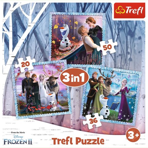 Puzzle - 3w1 (20, 36, 50) - Kraina Lodu II - Magiczna opowieść - Trefl 34853 Trefl Puzzle