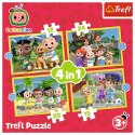Puzzle - 4w1 (12, 15, 20, 24) - Cocomelon - Poznaj bohaterów - Trefl 34647 Trefl Puzzle