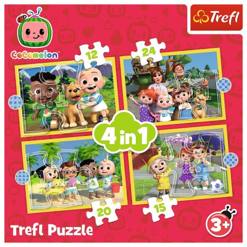 Puzzle - 4w1 (12, 15, 20, 24) - Cocomelon - Poznaj bohaterów - Trefl 34647 Trefl Puzzle Puzzle - 4w1 (12, 15, 20, 24) - Cocomelon - Poznaj bohaterów - Trefl 34647 Trefl Puzzle