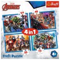 Puzzle - 4w1 (25, 48, 50, 70) - Odważni Avengersi - Trefl 34386 Trefl Puzzle