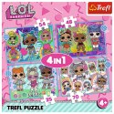 Puzzle - 4w1 (35, 48, 54, 70) - Poznaj laleczki - LOL Surprise! - Trefl 34613 Trefl Puzzle