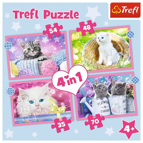 Puzzle - 4w1 (35, 48, 54, 70) - Zabawne kotki - Trefl 34396 Trefl Puzzle Puzzle - 4w1 (35, 48, 54, 70) - Zabawne kotki - Trefl 34396 Trefl Puzzle