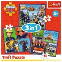 Puzzle - 3w1 ( 20, 36, 50) - Dzień Strażaka Sama - Trefl 34868 Trefl Puzzle