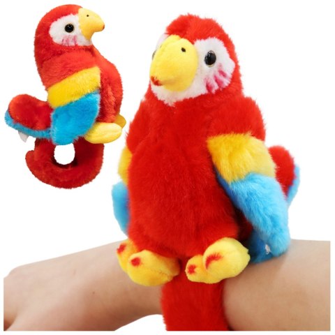 Pluszowa Maskotka Papuga Opaska Bransoletka Na Rękę Czerwona LEAN Toys