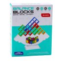Gra Zręcznościowa Balansująca Wieża Tetris 48 Klocków 22 Karty Kolorowe LEAN Toys