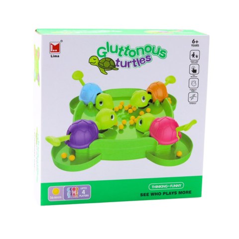Gra Zręcznościowa Rodzinna Głodne Żółwie Plansza Kulki LEAN Toys