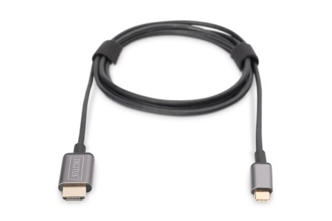 Kabel adapter DIGITUS USB Typ C 3.1 na HDMI 4K 30Hz metalowa obudowa HQ czarny 1,8m Digitus Kabel adapter DIGITUS USB Typ C 3.1 na HDMI 4K 30Hz metalowa obudowa HQ czarny 1,8m Digitus