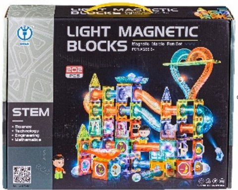 Zestaw klocków magnetycznych ze światłem 202 elementy LoveStory Zestaw klocków magnetycznych ze światłem 202 elementy LoveStory