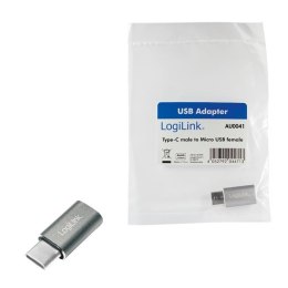 Adapter LogiLink AU0041 USB-C na Micro USB srebrny LogiLink