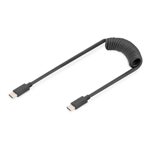 Kabel USB 2.0 DIGITUS spiralny USB C/USB C, PD 60W, czarny, max. 1m Digitus Kabel USB 2.0 DIGITUS spiralny USB C/USB C, PD 60W, czarny, max. 1m Digitus